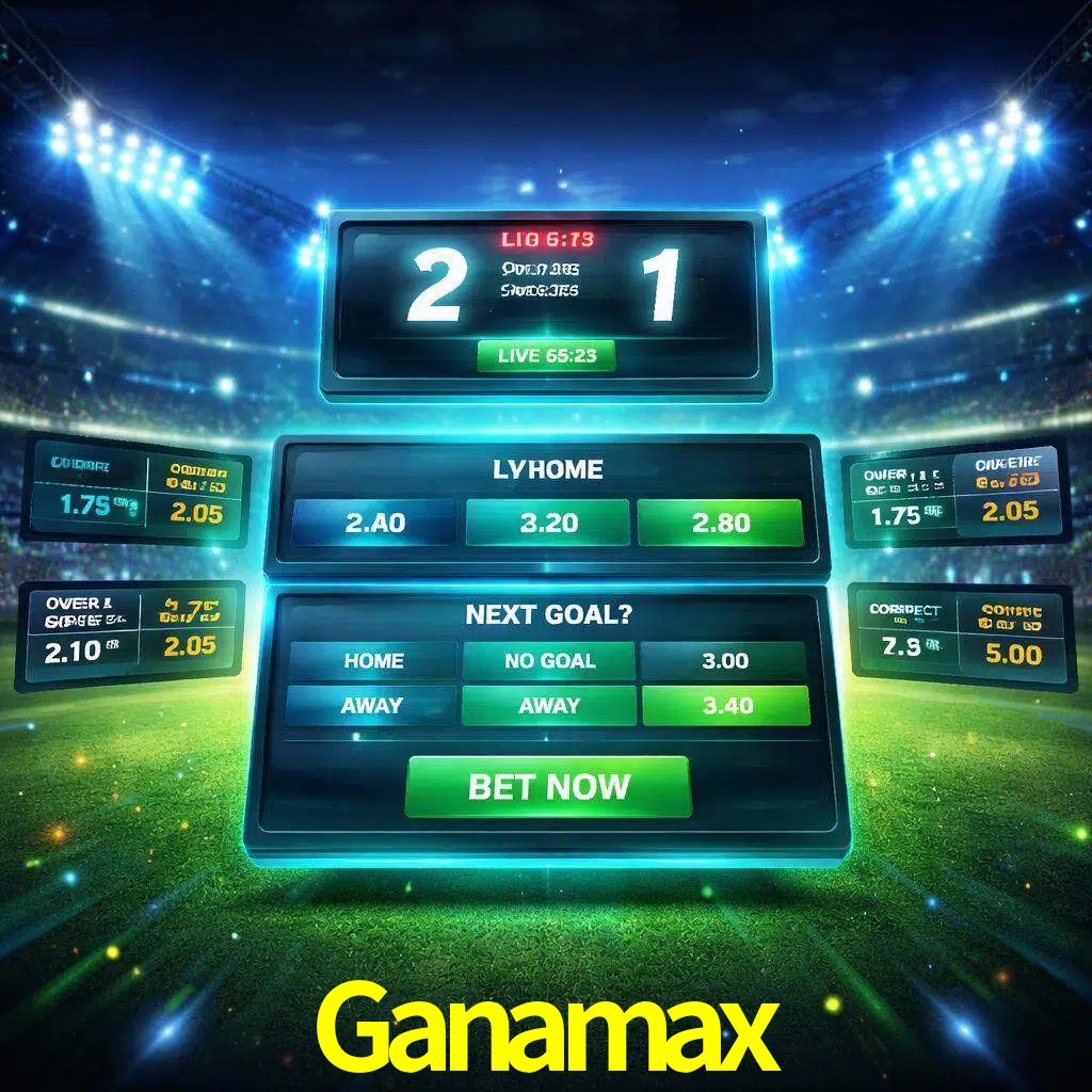 Vista de apuestas en vivo Ganamax durante un partido en curso